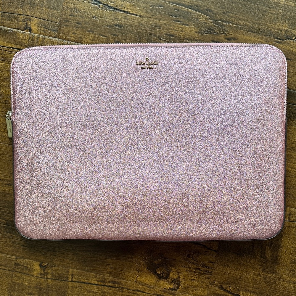 Kate Spade Glittery Pink Laptop 💻 Sleeve - Picture 3 of 11